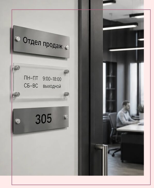 Офисные таблички на дверь в Сыктывкаре по цене от 5052 р. | Аванза-Скт